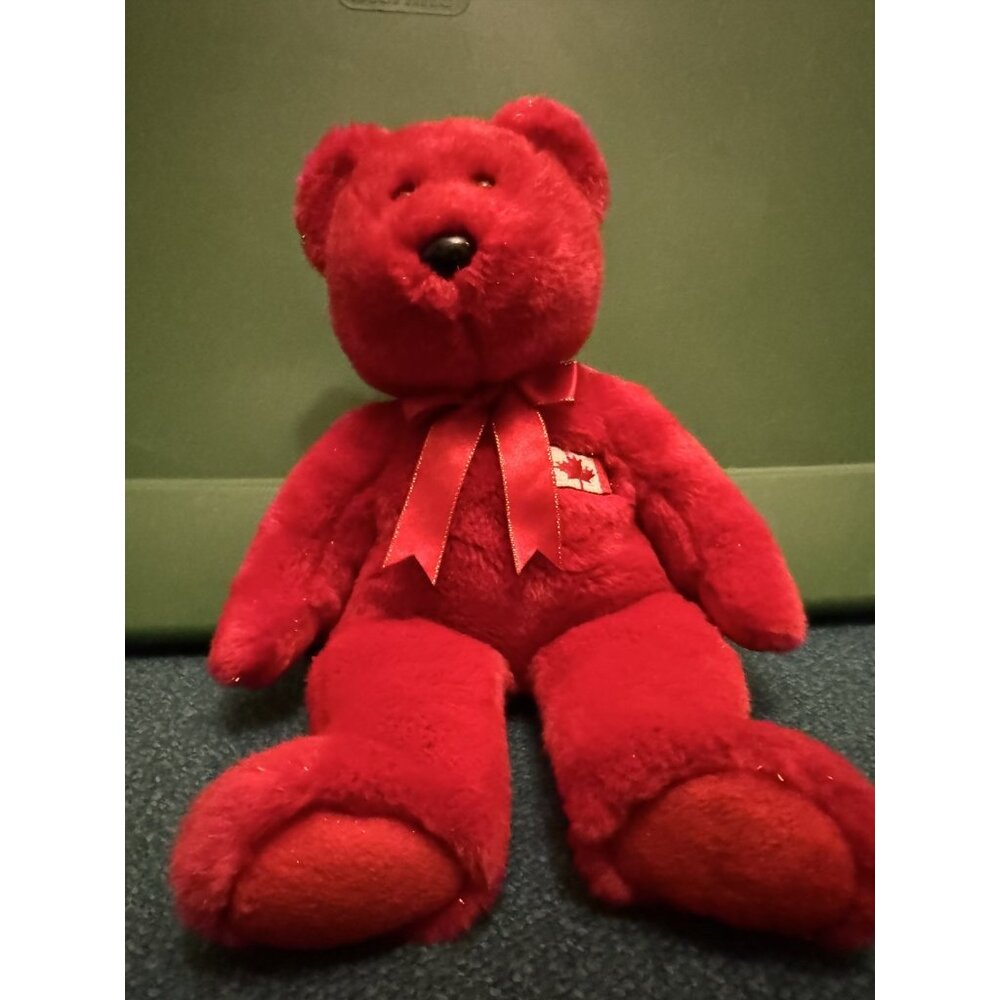 TY Beanie Buddy Pierre Bear Canada Exclusive Retired, Stuffed Plush Animal Toy